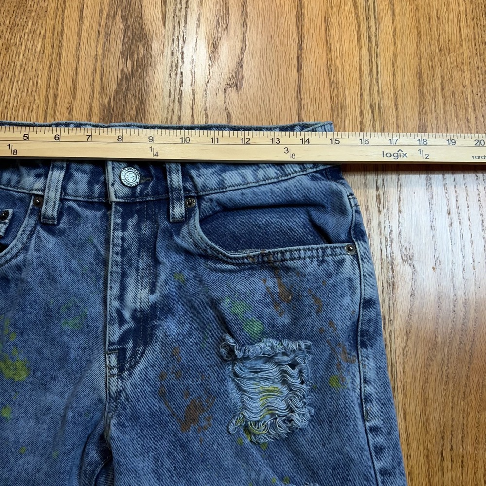 Akademiks Jeanius Distressed Paint Splatter Men's 30X32 Denim Jeans Straight Leg - Picture 7 of 11
